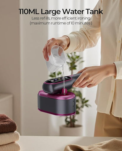 Garment Steamer for Clothes, Portable Travel Clothing Steamer Iron,  with LED Display, 5s Fast Heating, 90° Swivel Handle, New Year Gift