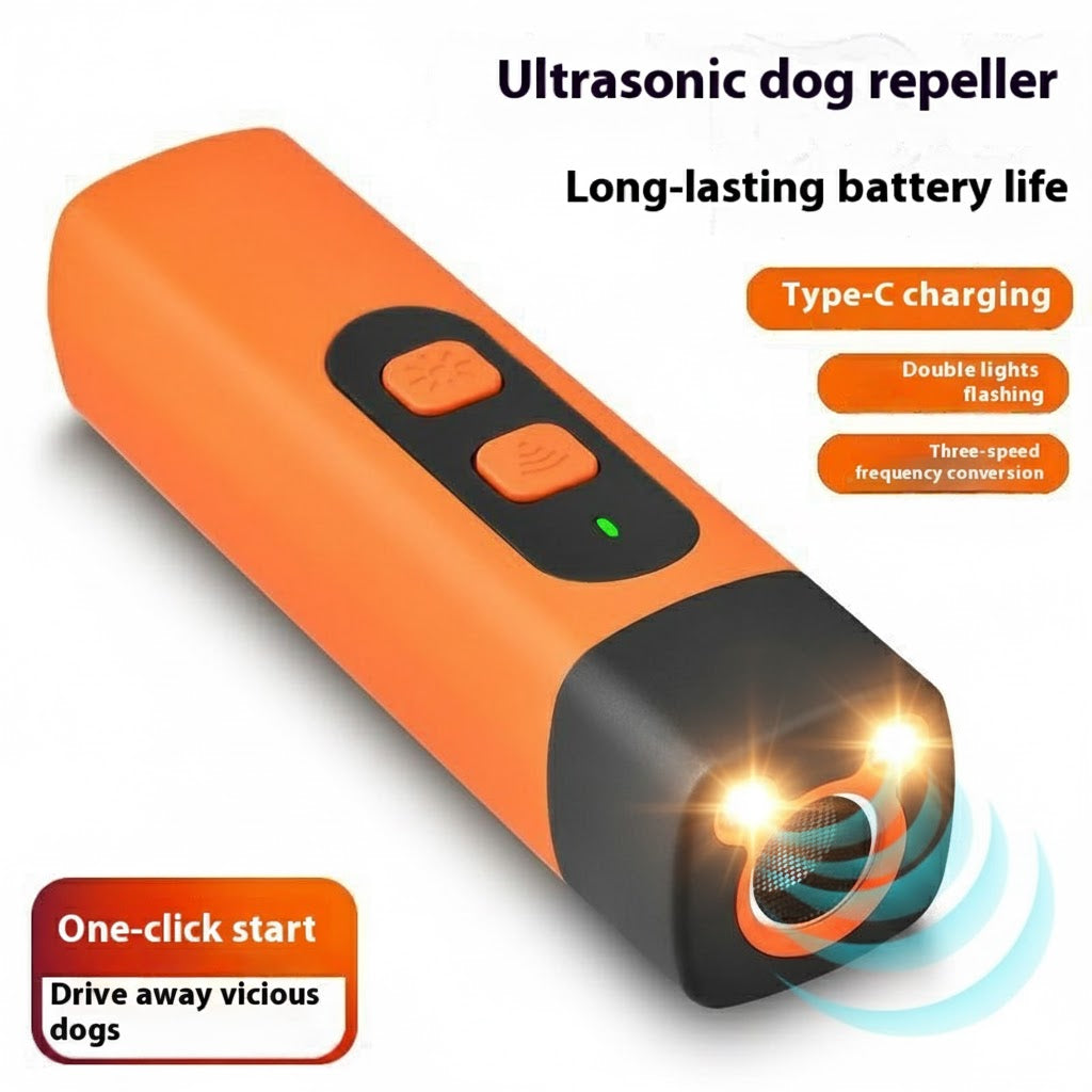 Ultrasonic Dog Repeller with LED Flashlight