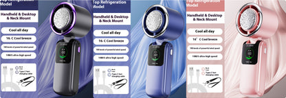 GlacierWind™ Portable High-Speed Fan – Ice Pack Cooling, Adjustable, Folding Mini Fan