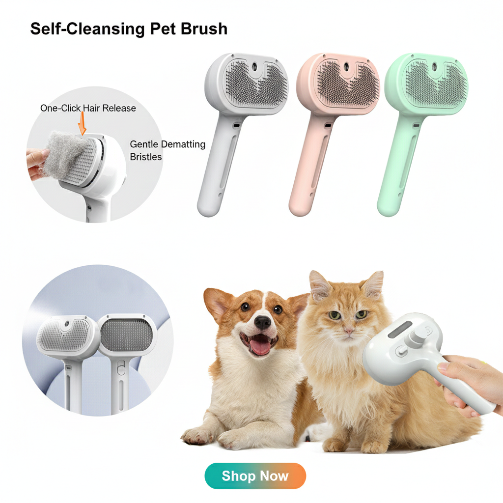 3 IN 1 Pet Hair Remover & Grooming Brush