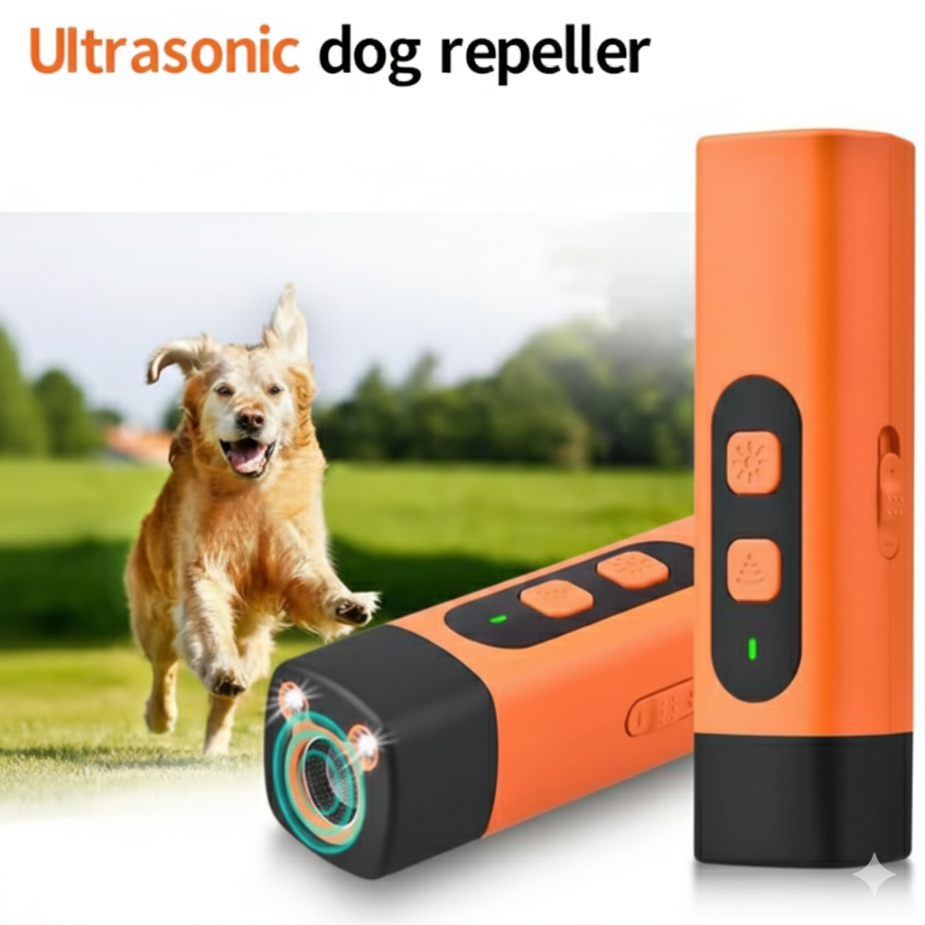 Ultrasonic Dog Repeller with LED Flashlight